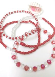 Red Beads Bracelet Set
