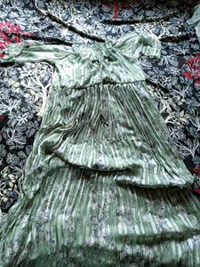 Pleated Floral Midi Dress