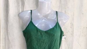 Stylish Green Ribbed Crop Top