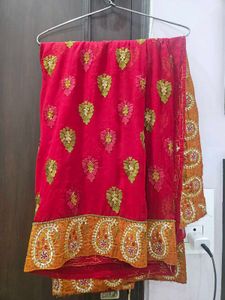 red partywear saree..