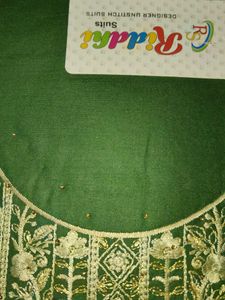 Designer Green Unstitched Suit Set