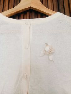 Cream Cropped Cardigan