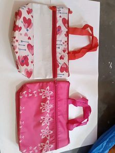 Stylish Ladies Cosmetic Pouch Set (2 Pieces) – Pin