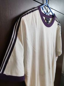 H&amp;M White &amp; Purple Striped T-Shirt
