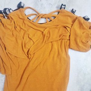 Chic Orange Cut-Out Sleeve Dress
