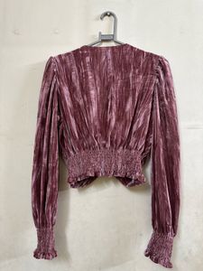 Crushed Velvet Twist Front Top