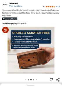 Wooden Knife Block Holder