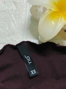 Dark Purple brown Butterfly Print fitted top