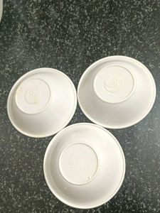 Set of 3 White Saucers