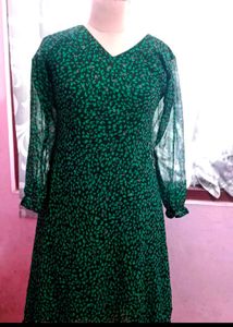 Green Print Dress