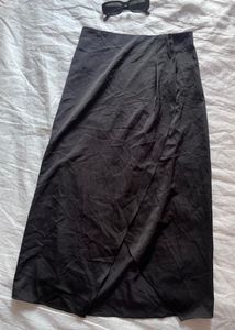Chic Black Wrap Skirt
