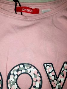 Pink 'NOW' Tie-Front T-Shirt no 108