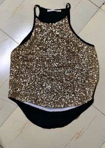 Sparkling Sequin Halter Top