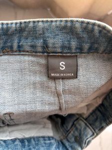 Korean Light Wash Denim Mini Skirt