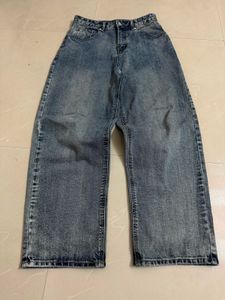 Vintage Wash Wide Leg Jeans