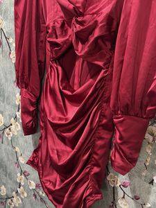 Elegant Red Satin Dress