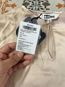 Elegant Beige Satin Blouse