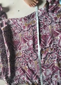 purple Printed Kurta Set with Dupatta