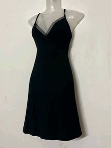 branded Chic Black Mini Dress adjustable strips