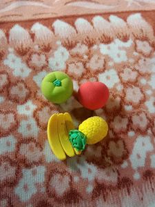 Cute Fruit Erasers Set with Pouch 4
