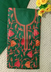 kashmiri Embroidery Woolen Unstitched Suit
