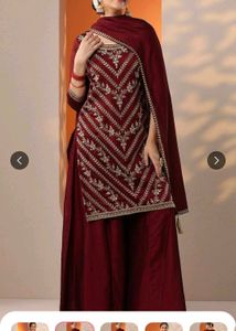 Elegant Maroon Embroidered Kurta Set