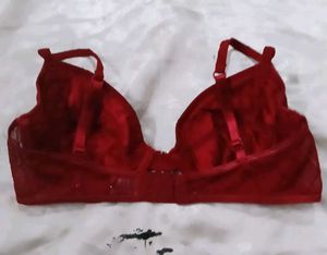 Chic Red Bra with Gold Buckle