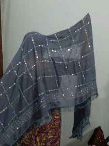 Embellished Grey Dupatta with Sequins of 1