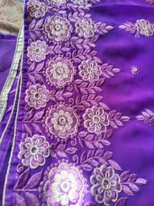 Lavender Embroidered Saree
