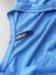 Blue Open Front Cardigan with Pockets