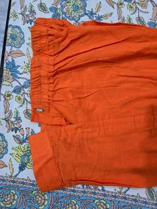 orange staright pent plazo