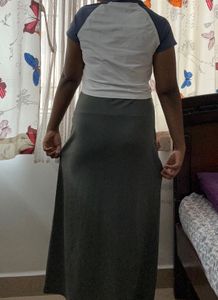H&amp;M Comfortable Olive Green Maxi Skirt