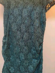 Teal Lace Sheath Dress
