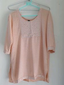 Elegant Peach Embroidered Kurta