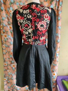 Embroidered Wrap Dress