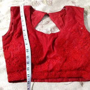 Red padded Sequins Blouse