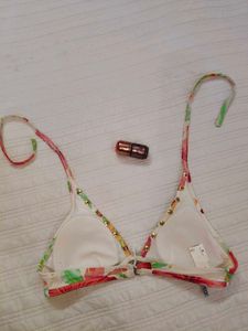 Vibrant Floral Print Bikini Top
