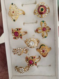 Assorted Gold Tone Ring Collection
