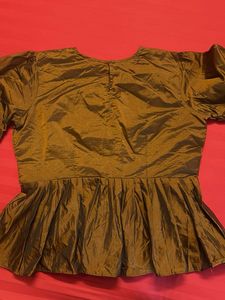 Elegant Silk Blend Peplum Blouse