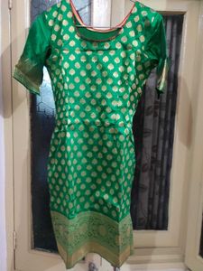 Green Banarasi Silk Lehenga Choli