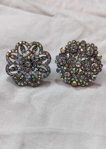 Stylish Silver Plated Flower Shaped Statement Ring