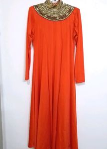 ₹199 Ethnic Gown Peacock Embroidery Maxi Dress