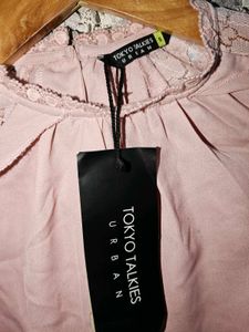 Pink Lace Sleeve Top