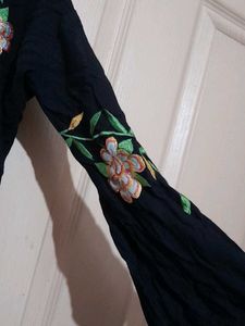Black Embroidered Cold Shoulder Blouse