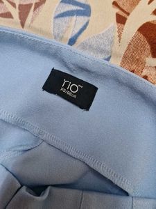 Blue Straight Leg Trousers