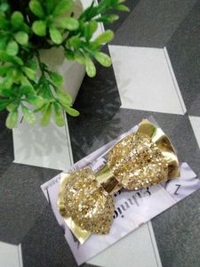 Sparkling Gold Hair Bow