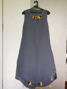 Gray Tassel Dress/Kurti