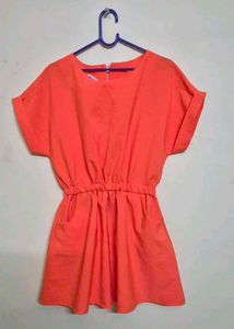 sunset Orange mini dress (with pockets) 🍊✨
