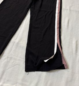 Black Pants with Side Stripes