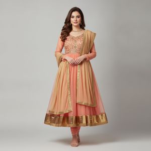 Gown With Dupatta Nd Lagging